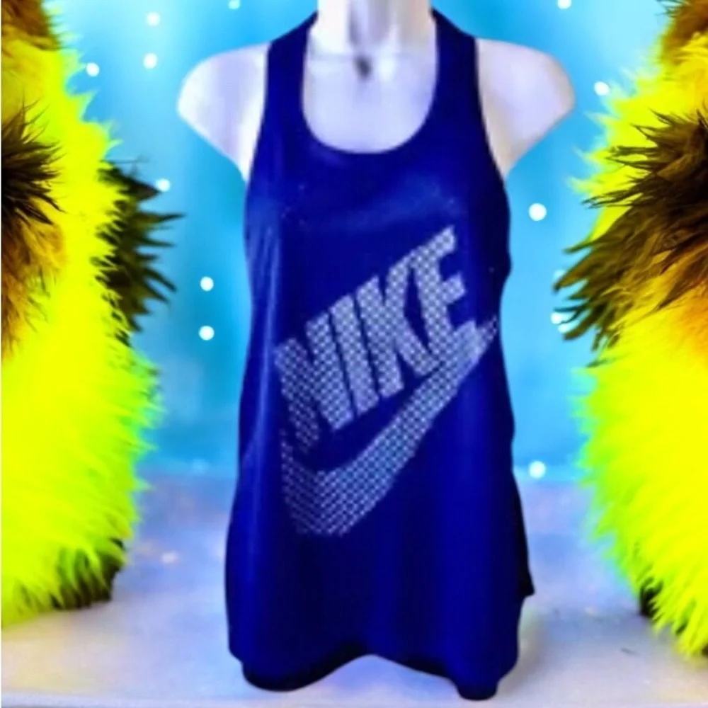 Nike Tank Top Blue JUST DO IT Two sided Graphics